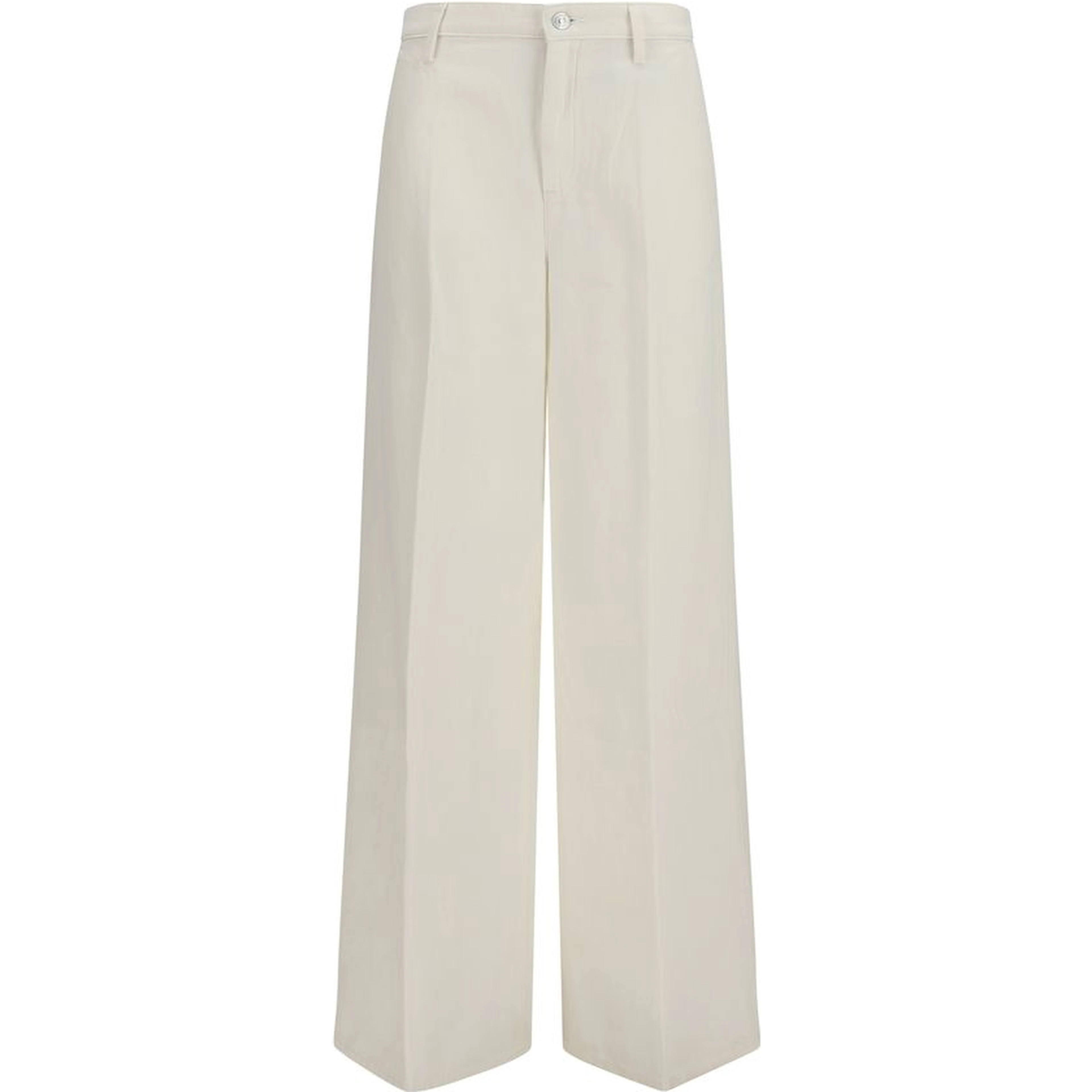 White Cotton Casual Pants