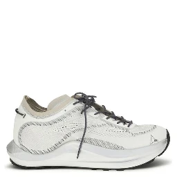 White Fabric Athletic Sneakers