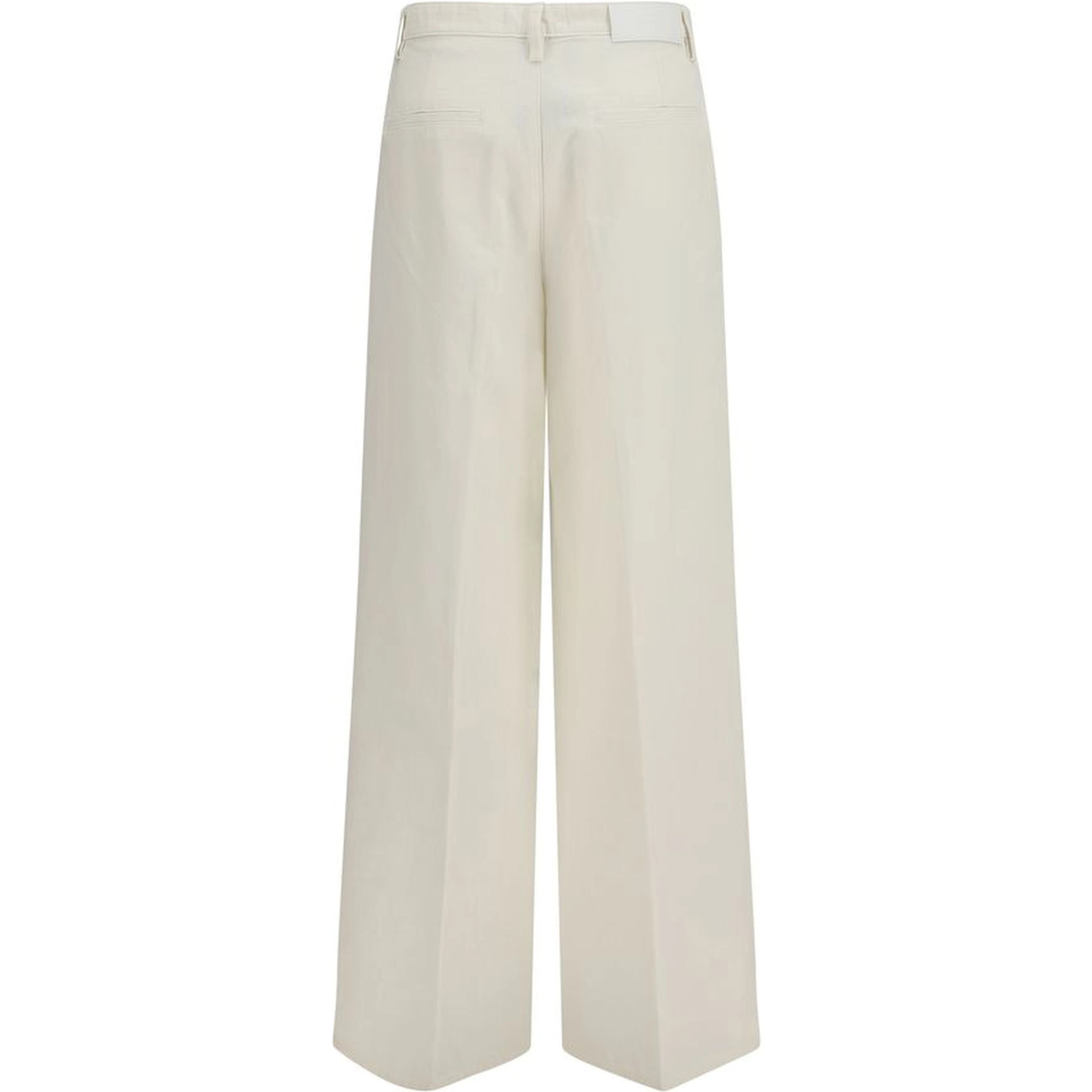 White Cotton Casual Pants