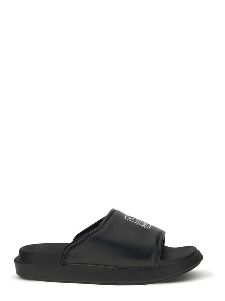 Black Calf Leather Bos Taurus Sandals