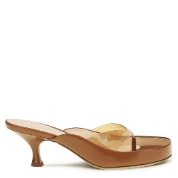 Brown Calf Leather Bos Taurus Stiletto Heel Sandals