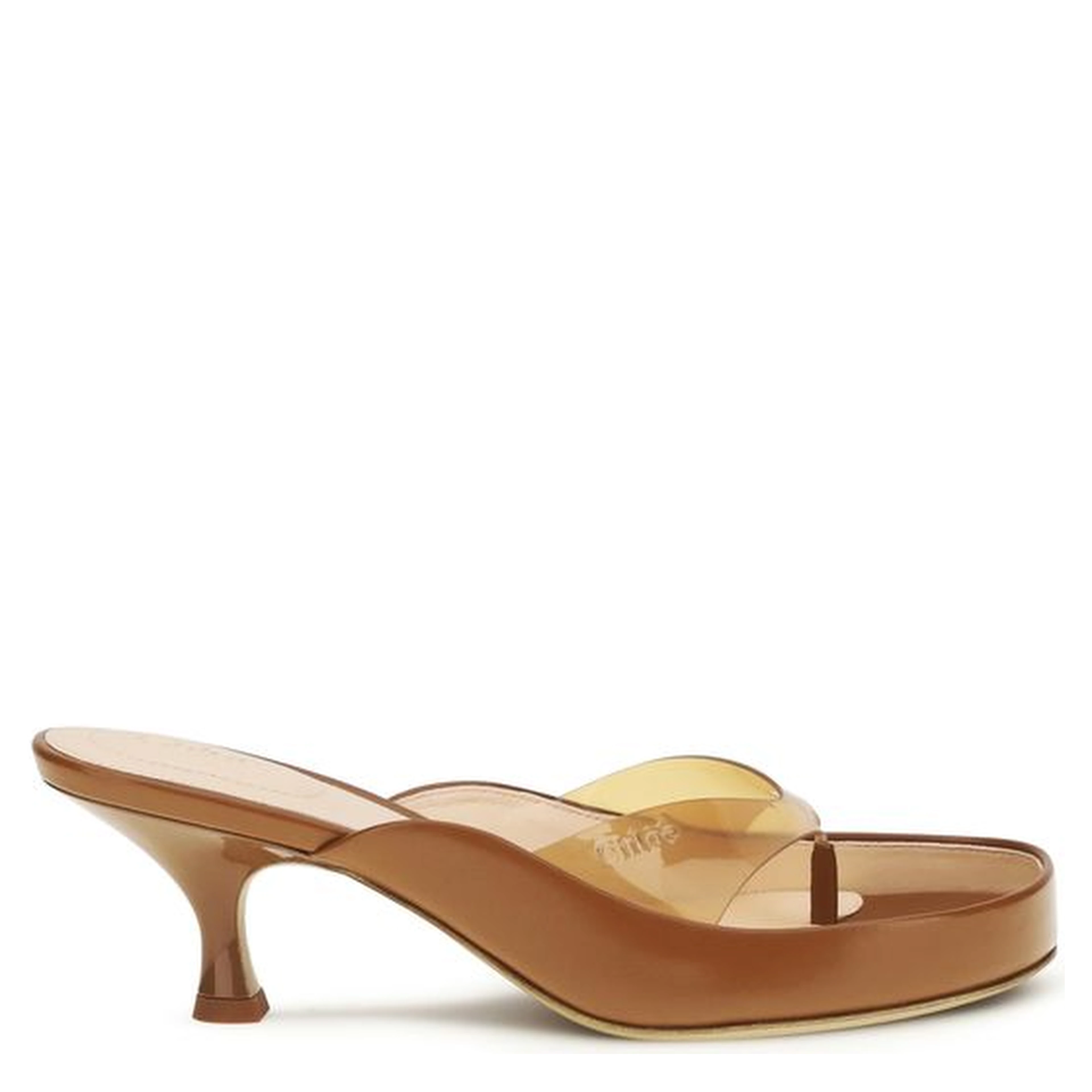 Brown Calf Leather Bos Taurus Stiletto Heel Sandals