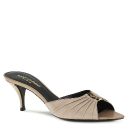 Beige Calf Leather Bos Taurus Mules