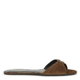Brown Calf Leather Bos Taurus Flat Sandals