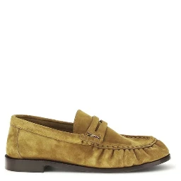 Beige Calf Leather Bos Taurus Slip-On Loafers