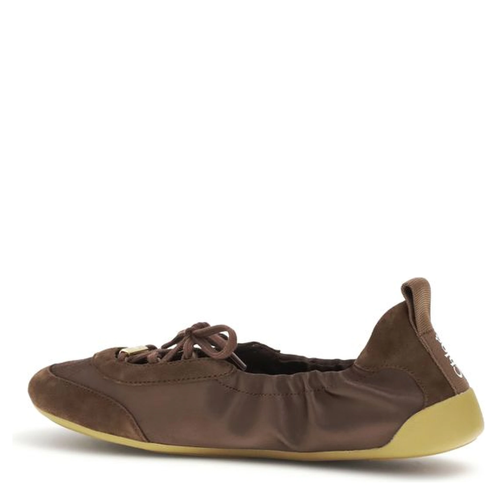 Brown Polyester Ballet Flats