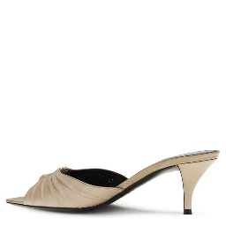 Beige Calf Leather Bos Taurus Mules