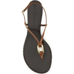Brown Calf Leather Bos Taurus Wedge Sandals
