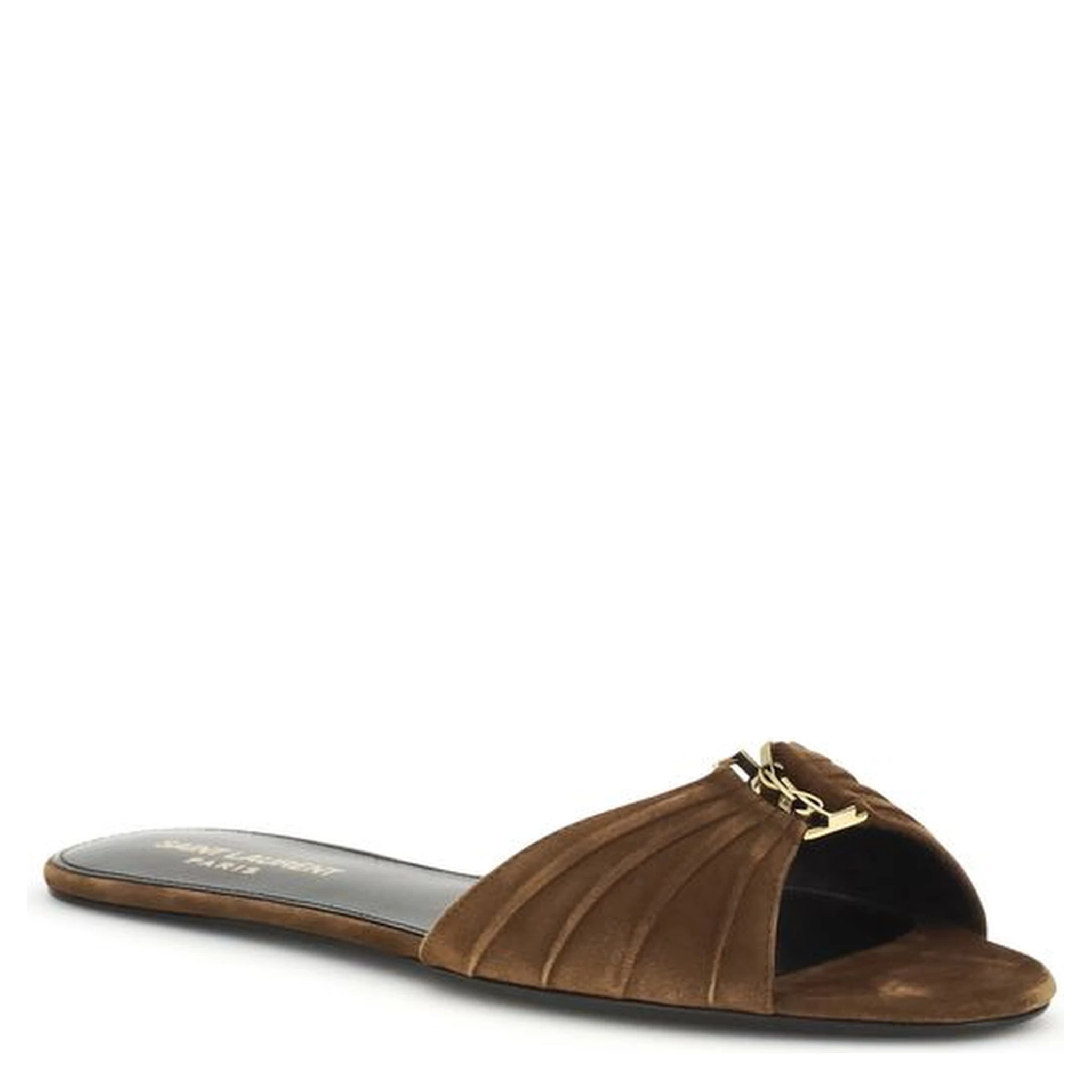 Brown Calf Leather Bos Taurus Flat Sandals
