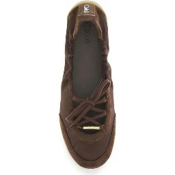Brown Polyester Ballet Flats