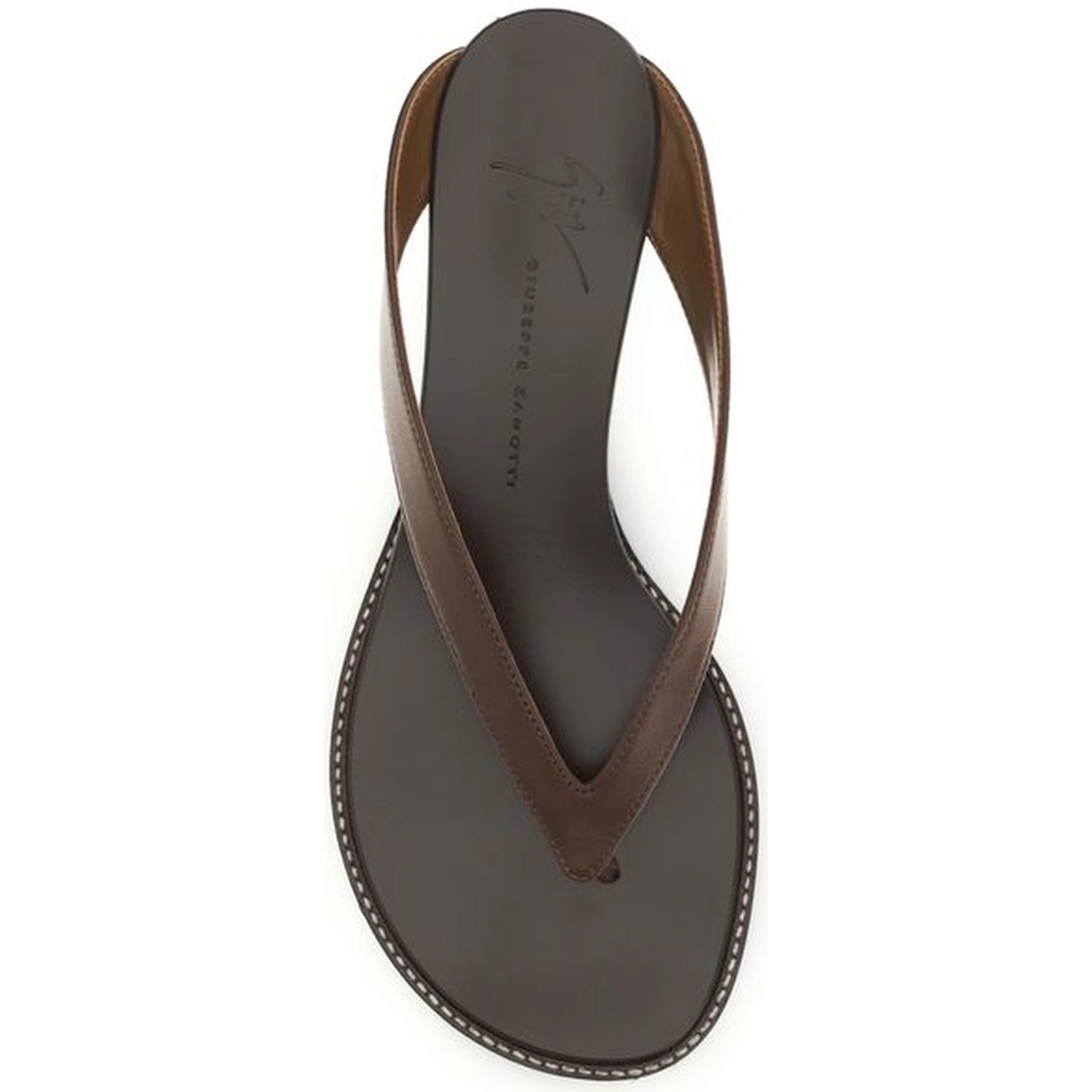 Brown Calf Leather Bos Taurus Platform Sandals