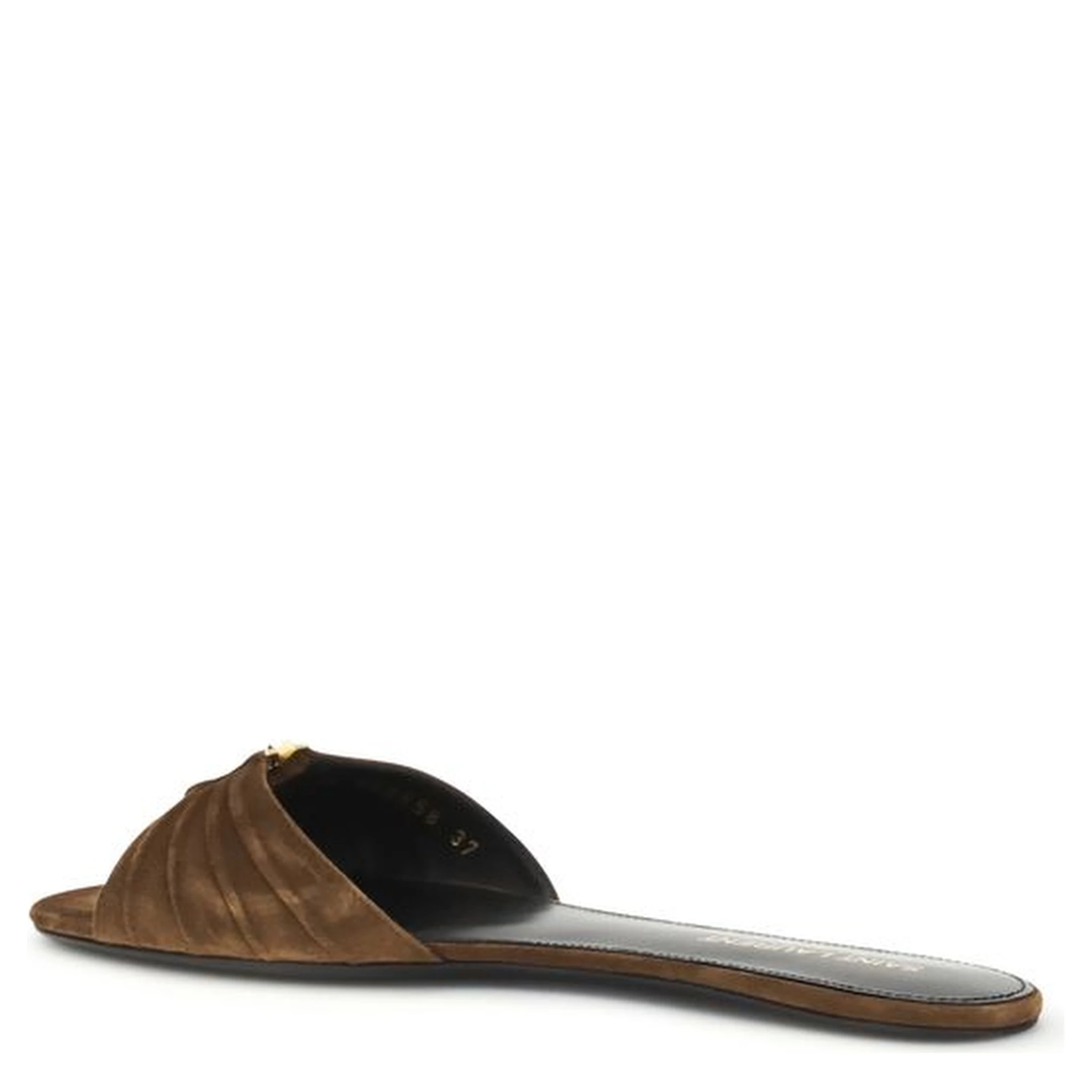 Brown Calf Leather Bos Taurus Flat Sandals