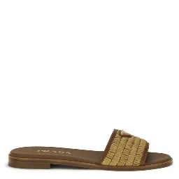 Brown Raffia Slippers