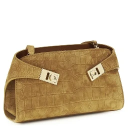 Beige Calf Leather Bos Taurus Shoulder Bag
