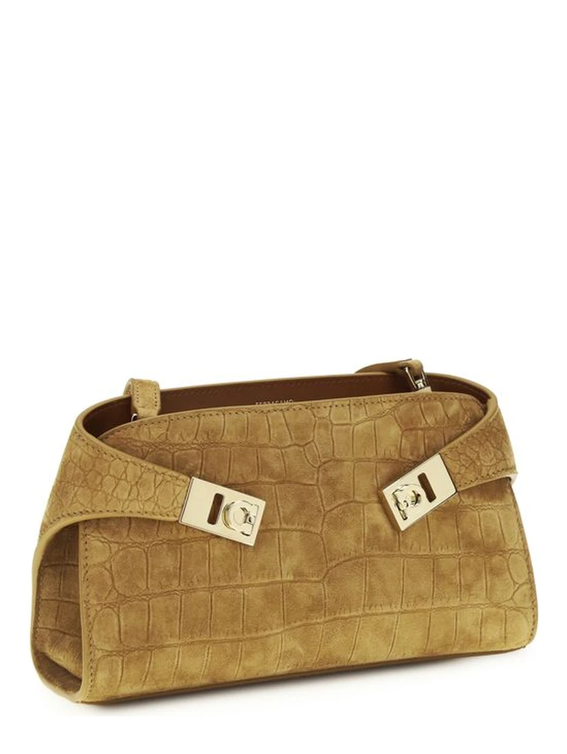 Beige Calf Leather Bos Taurus Shoulder Bag