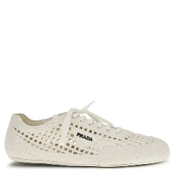 Beige Fabric Low Top Sneakers