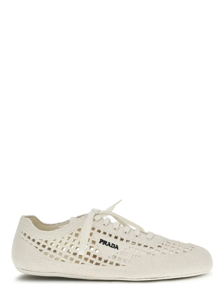 Beige Fabric Low Top Sneakers