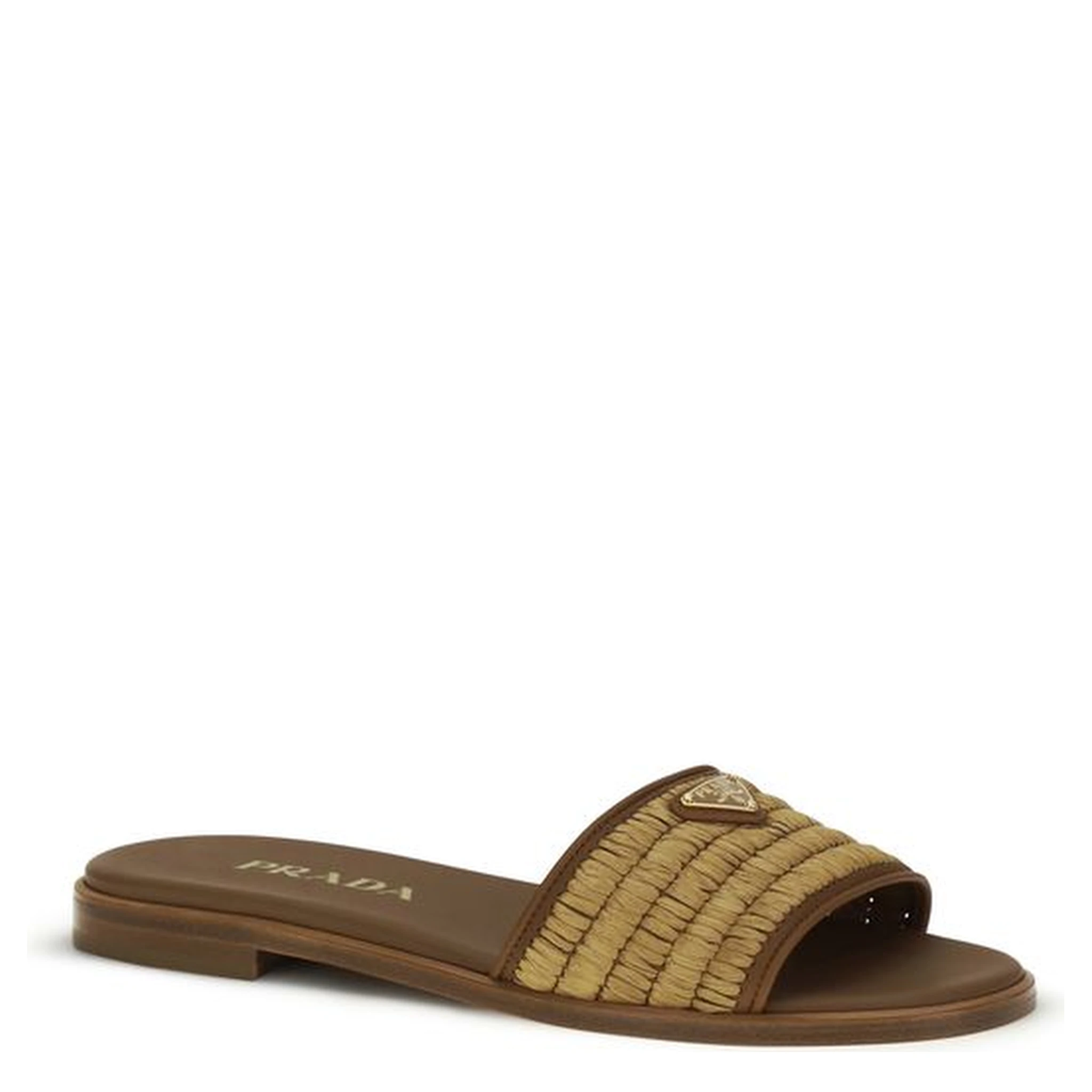 Brown Raffia Slippers
