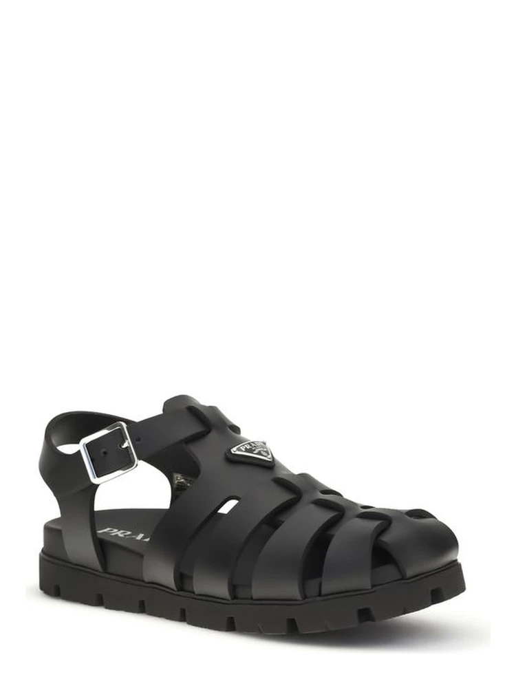 Black Calf Leather Bos Taurus Flat Sandals alternative