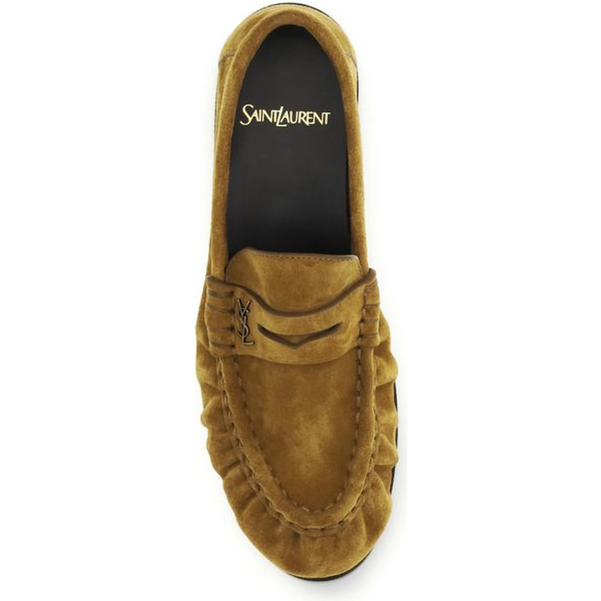 Beige Calf Leather Bos Taurus Slip-On Loafers