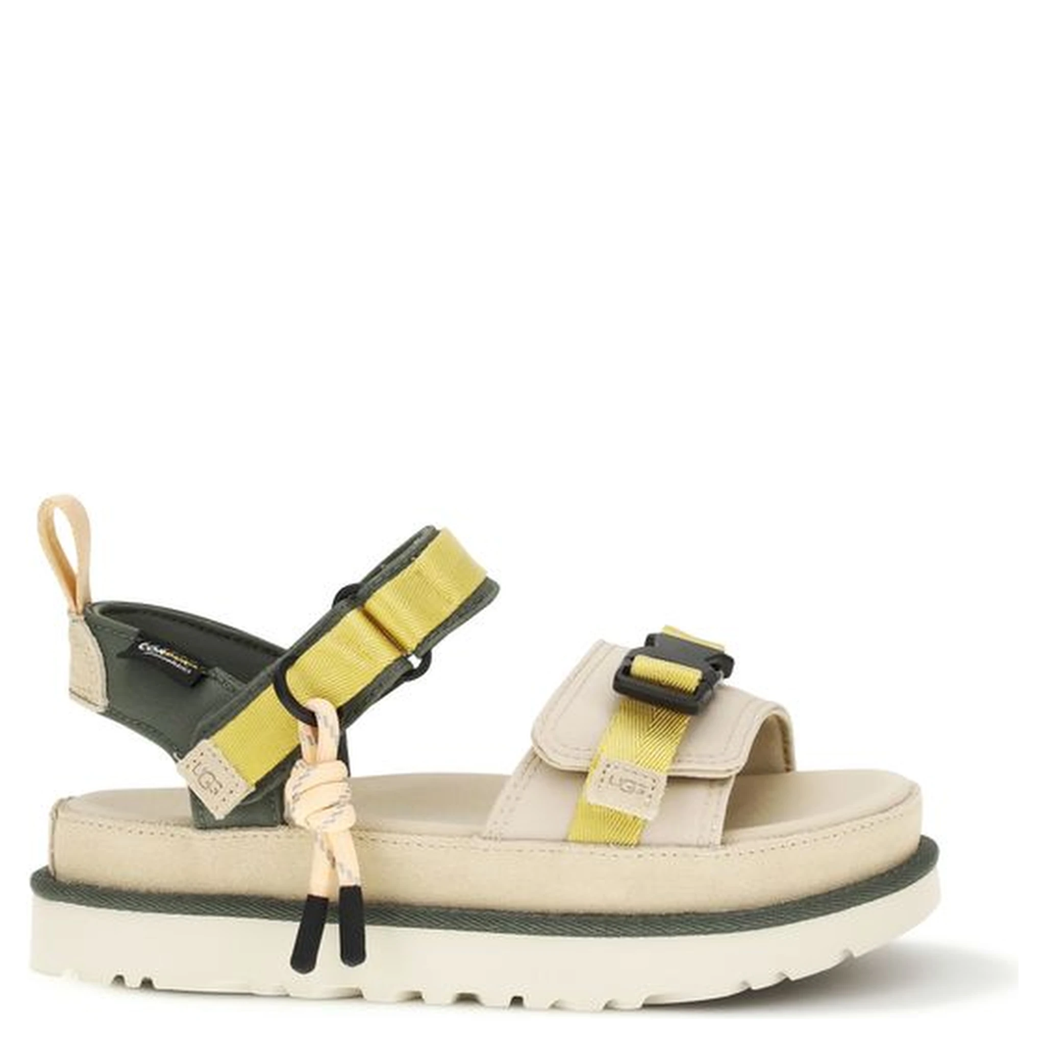 Beige Other Fibres Flat Sandals