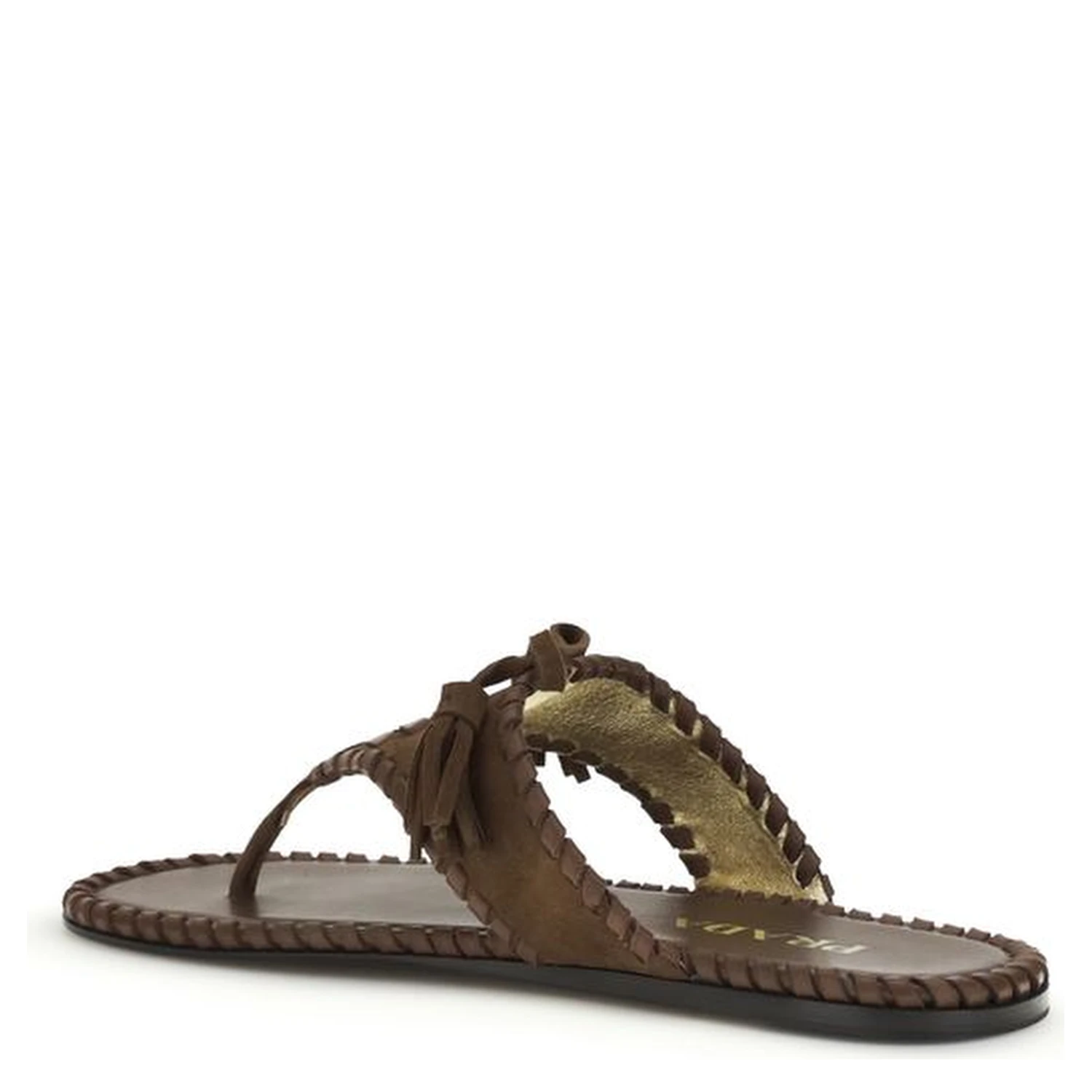Brown Calf Leather Bos Taurus Flat Sandals