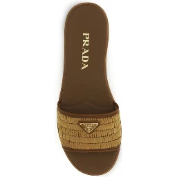 Brown Raffia Slippers