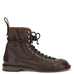 Brown Calf Leather Bos Taurus Lace-Up Boots