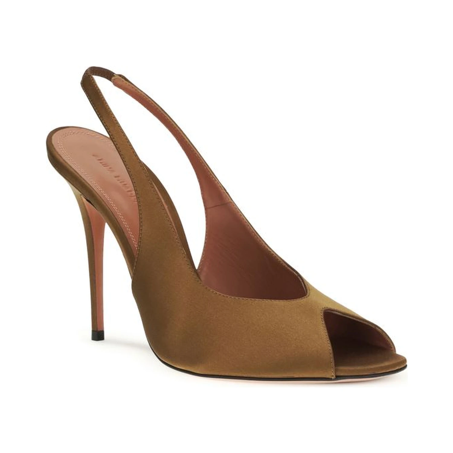 Brown Silk Stiletto Heel Sandals