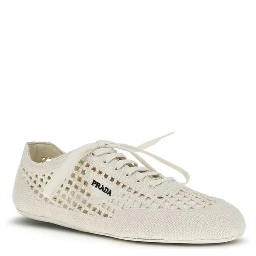 Beige Fabric Low Top Sneakers