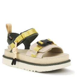 Beige Other Fibres Flat Sandals