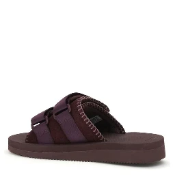 Black Polyester Flat Sandals
