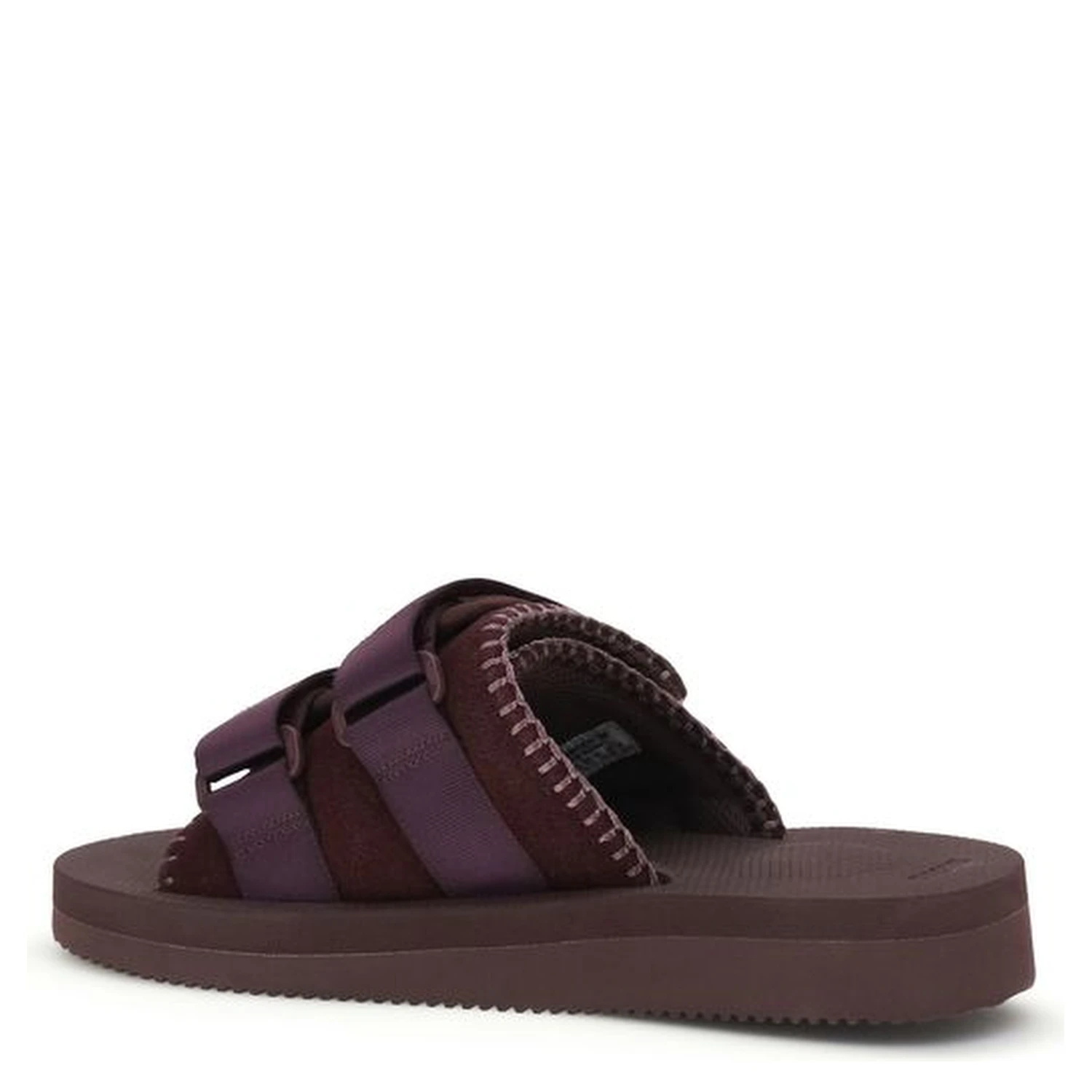 Black Polyester Flat Sandals
