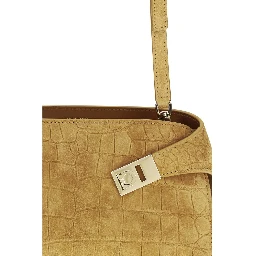 Beige Calf Leather Bos Taurus Shoulder Bag