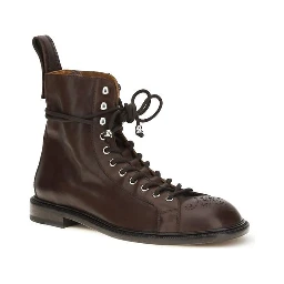 Brown Calf Leather Bos Taurus Lace-Up Boots