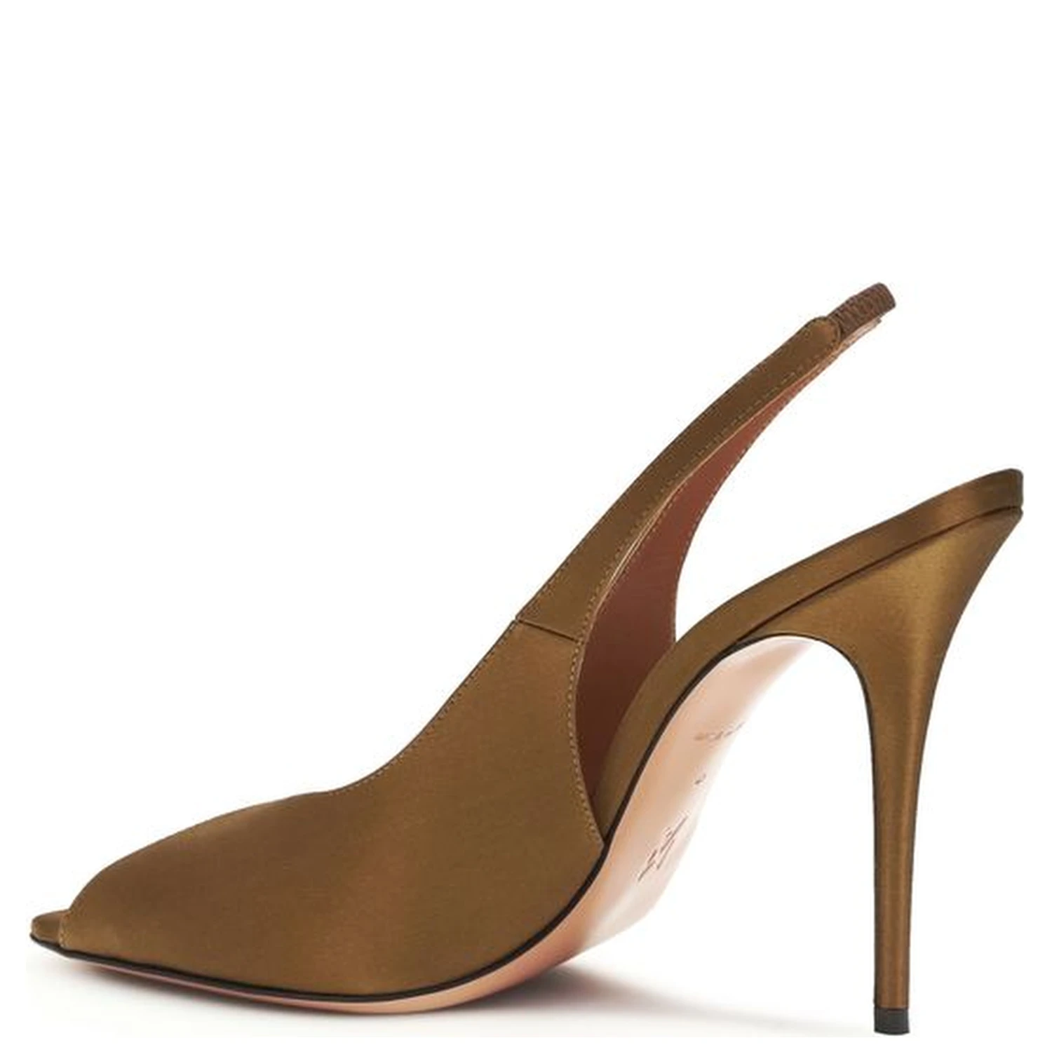 Brown Silk Stiletto Heel Sandals