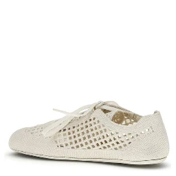 Beige Fabric Low Top Sneakers