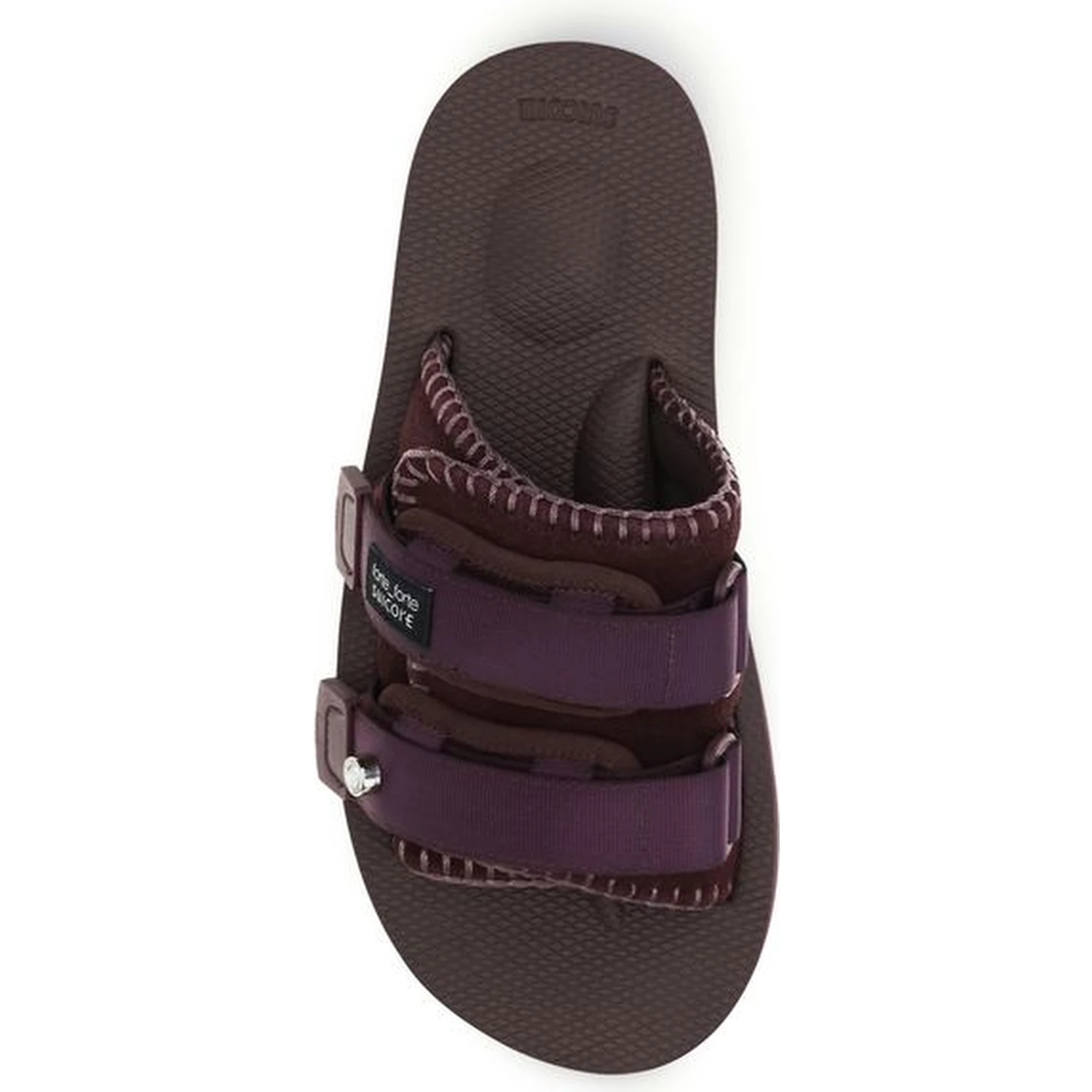 Black Polyester Flat Sandals