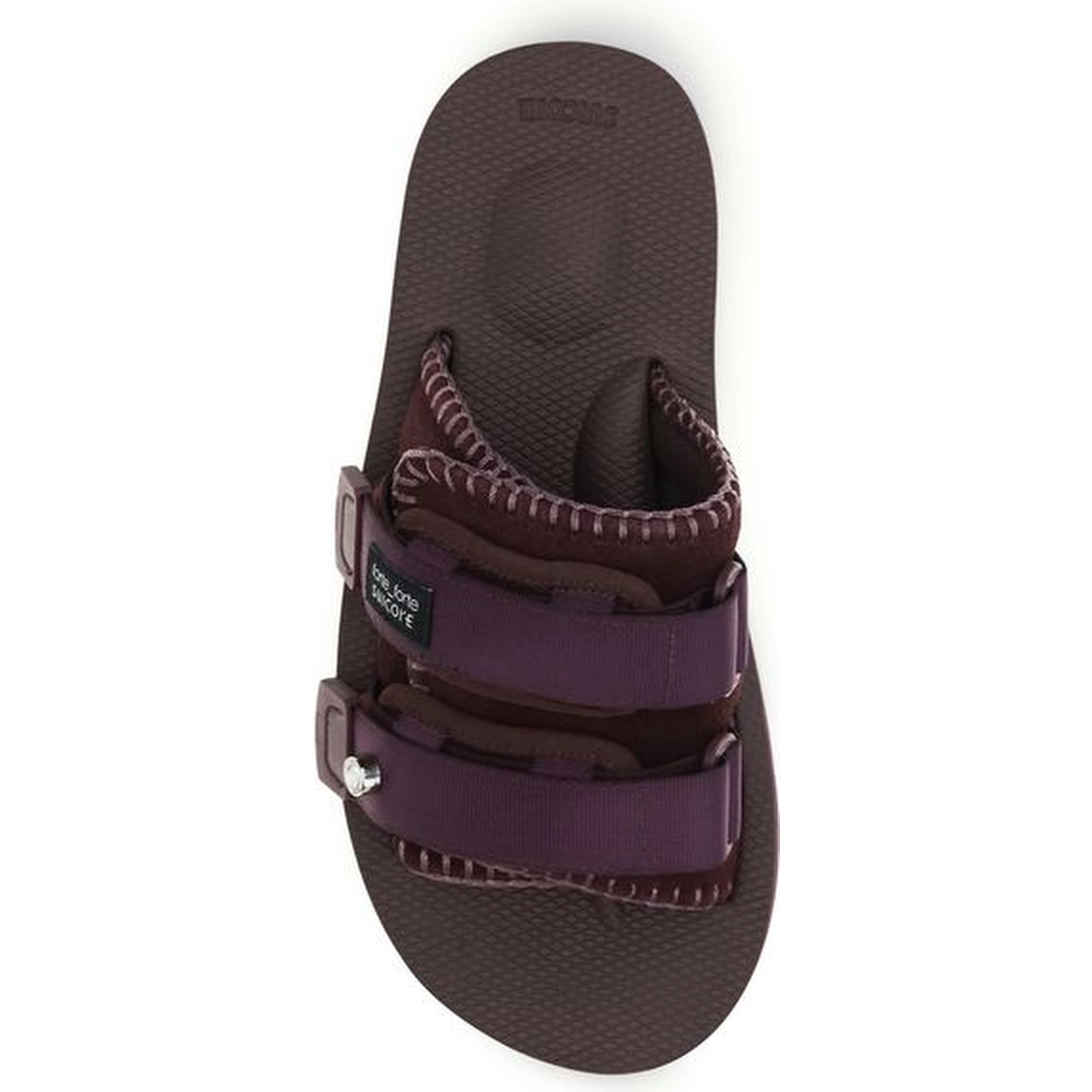 Black Polyester Flat Sandals