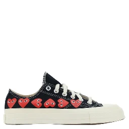 Black Cotton Low Top Sneakers