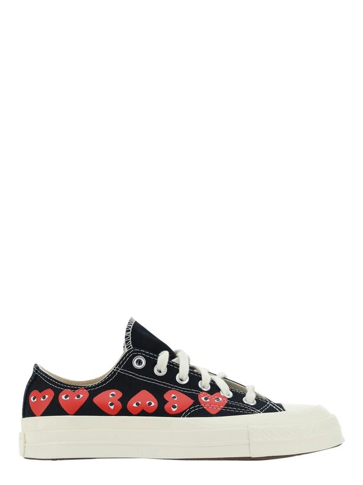 Black Cotton Low Top Sneakers