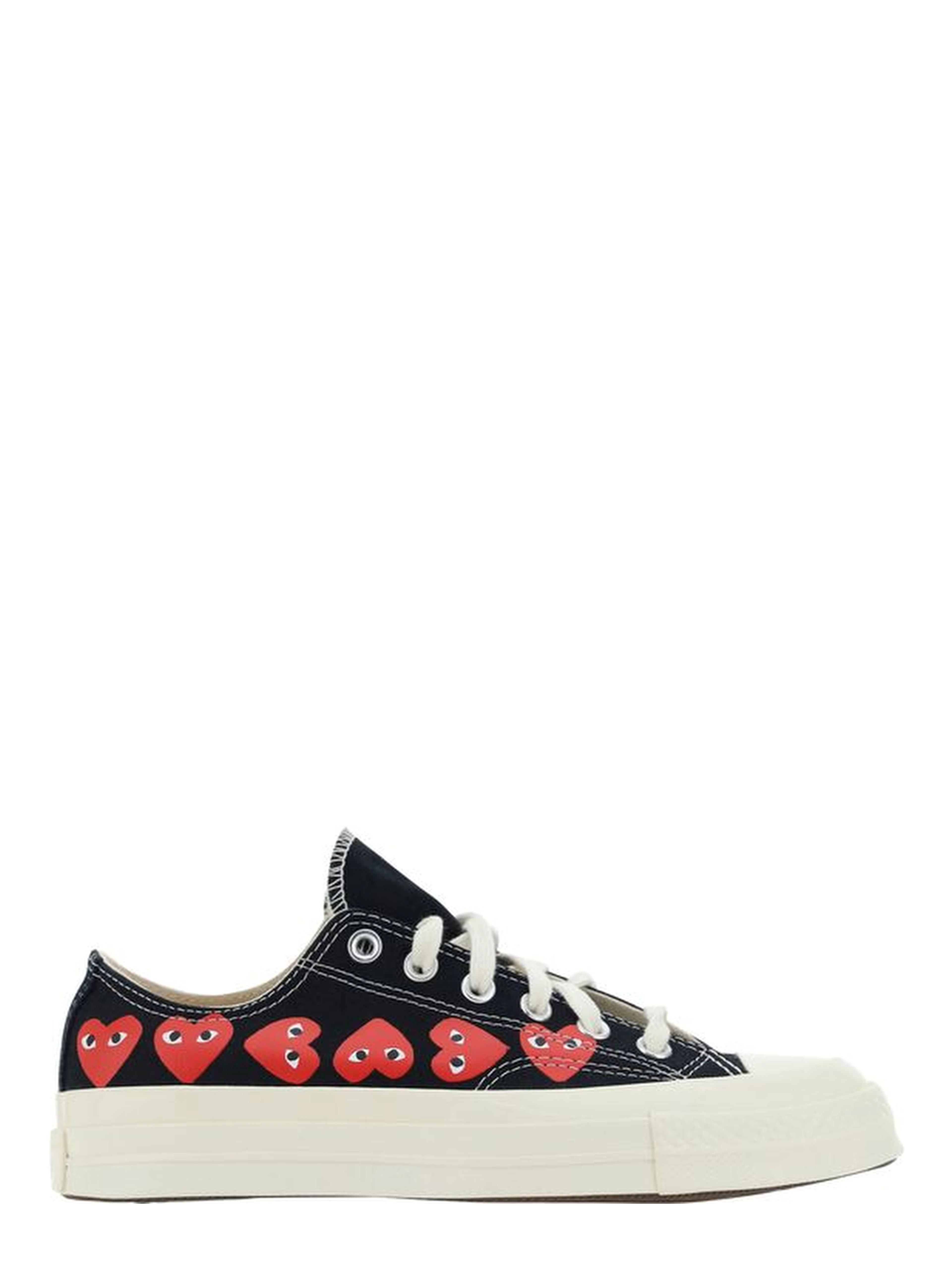 Black Cotton Low Top Sneakers