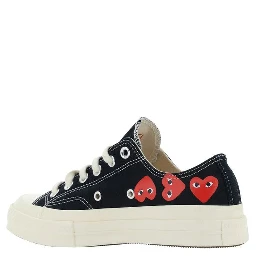 Black Cotton Low Top Sneakers