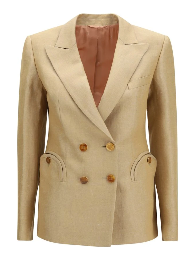 Beige Linen Blazer