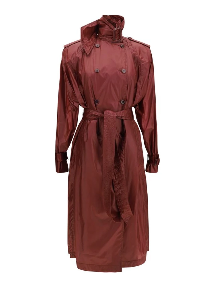 Bordeaux Polyamide Trench Coat