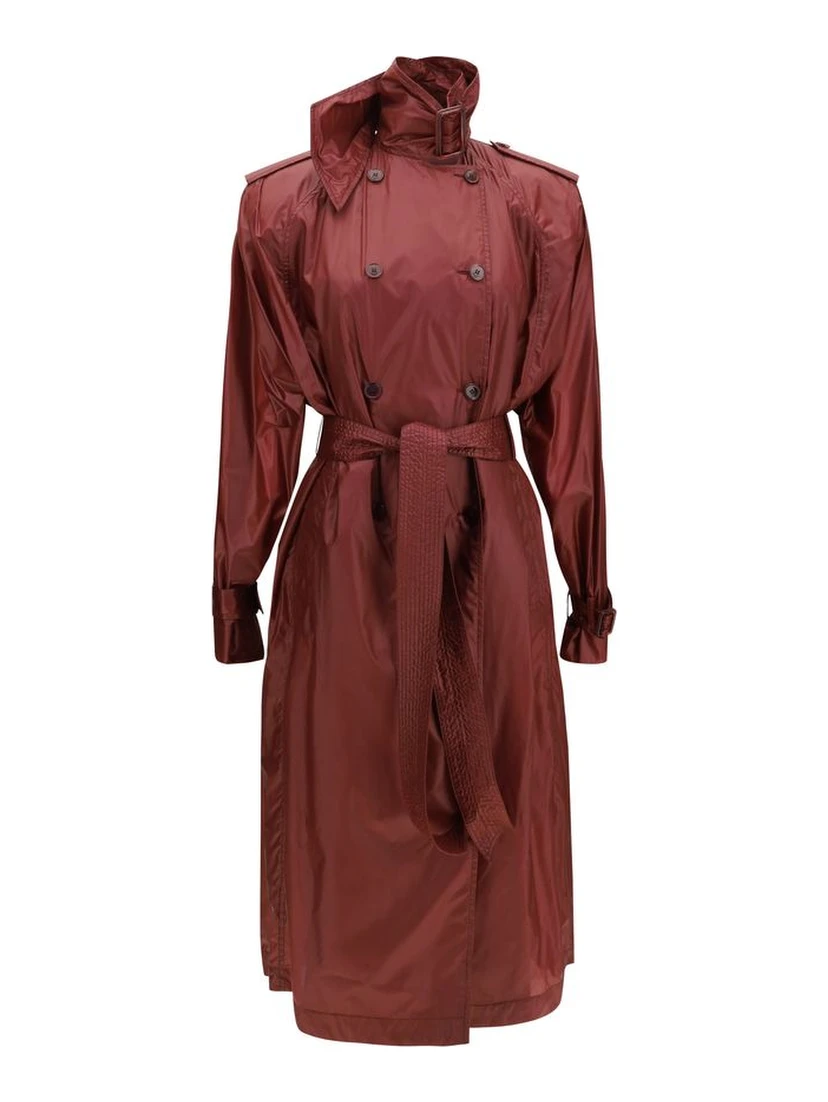 Bordeaux Polyamide Trench Coat