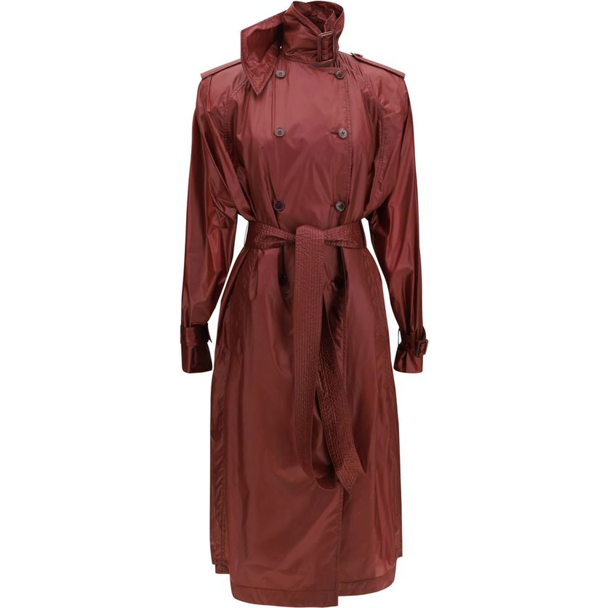 Bordeaux Polyamide Trench Coat