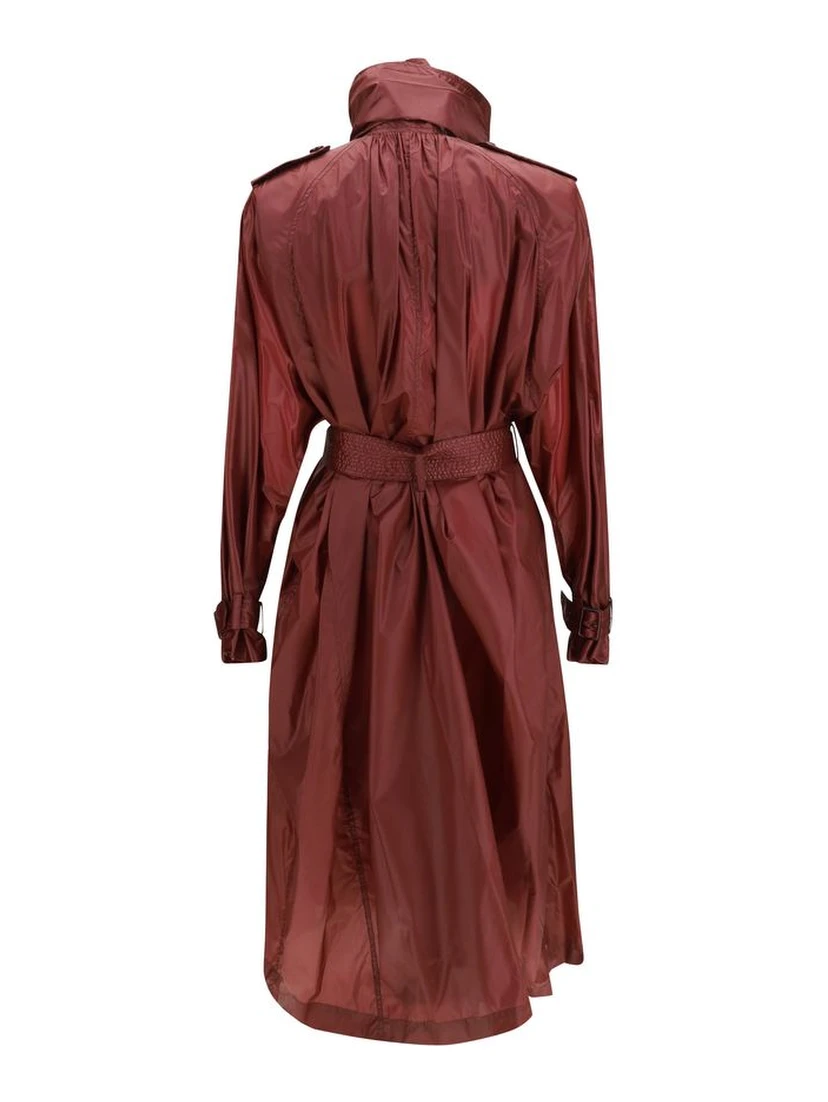 Bordeaux Polyamide Trench Coat