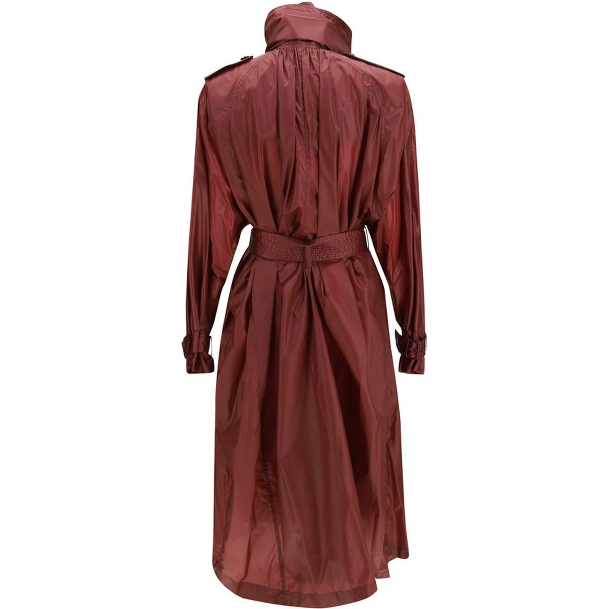Bordeaux Polyamide Trench Coat