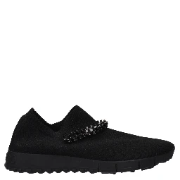 Black Fabric Slip-On Loafers